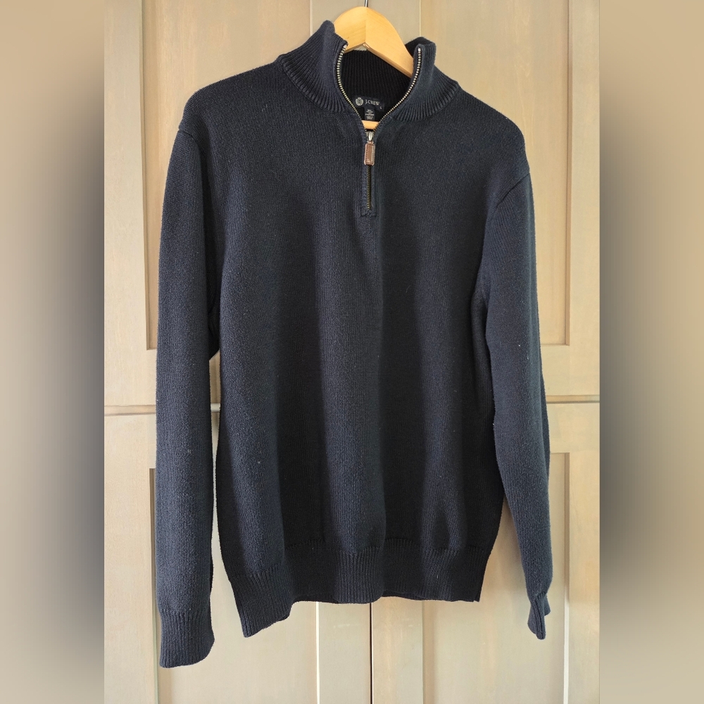 J. Crew Men's Black Zip-Up Sweater